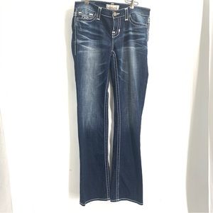 Big Star  Size 28L Maddie Boot Beaded Pocket Thick Stitch Mid Rise Jeans